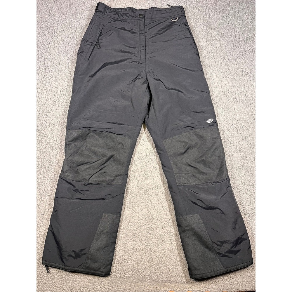Slalom Snow Pants Womens Large Black Insulated Adjustable Waist Ski Zip Pockets